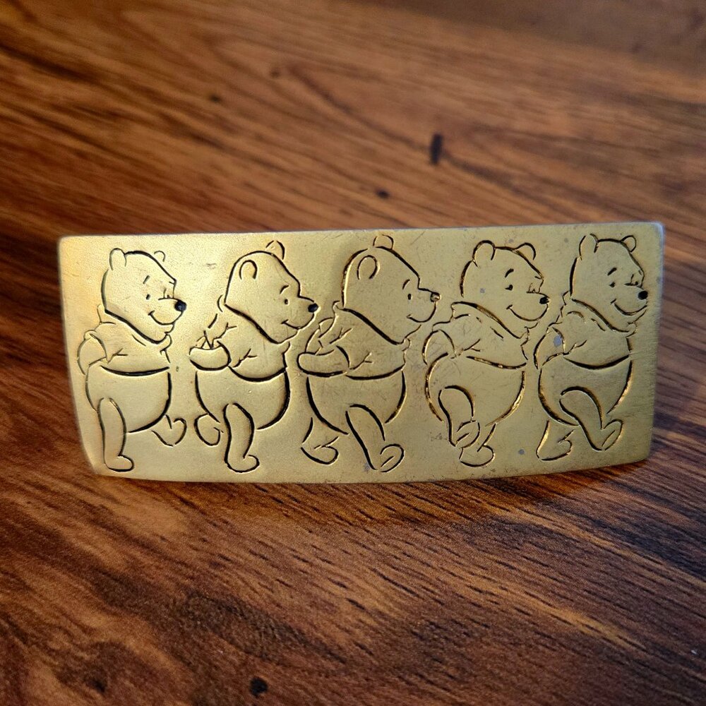 Vintage DISNEY Winnie the Pooh Gold Hair Clip